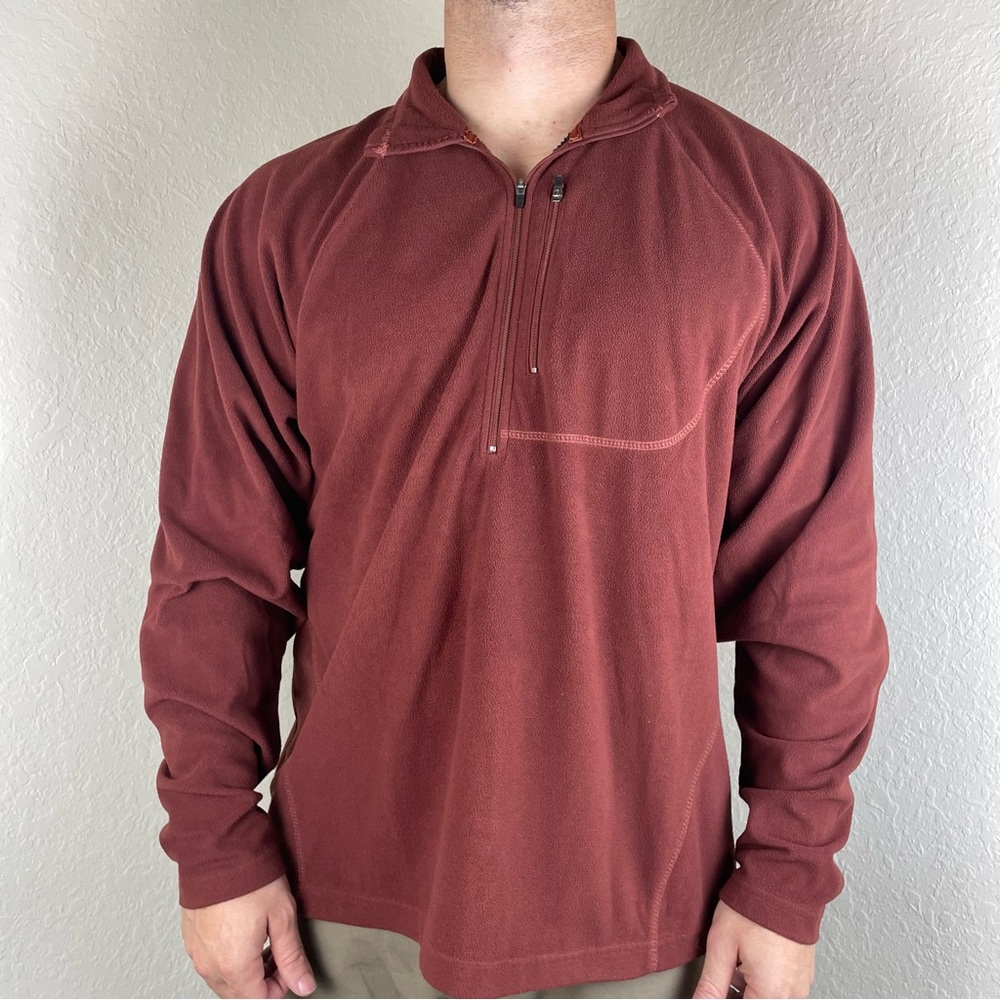 Cabela’s Tall L Burgundy 1/4 Zip Fleece Pullover Outdoor